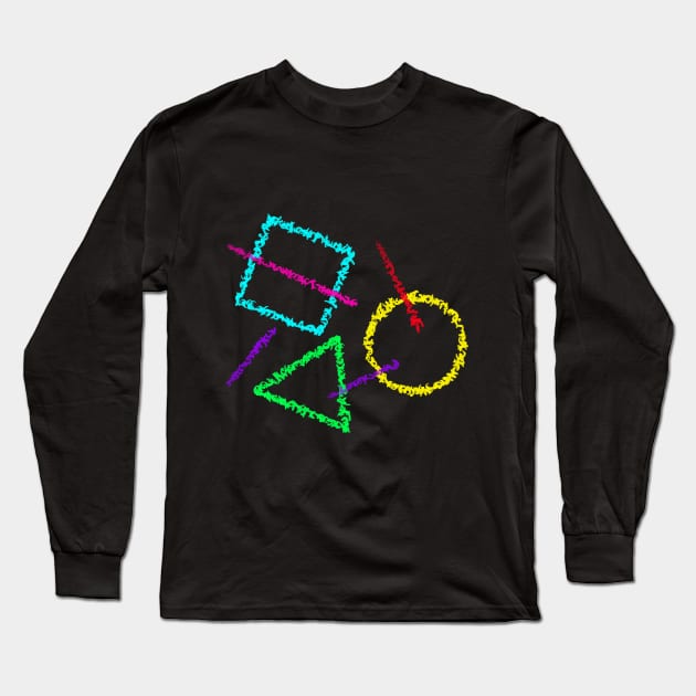 Chalkboard Shapes Long Sleeve T-Shirt by Zuzionika